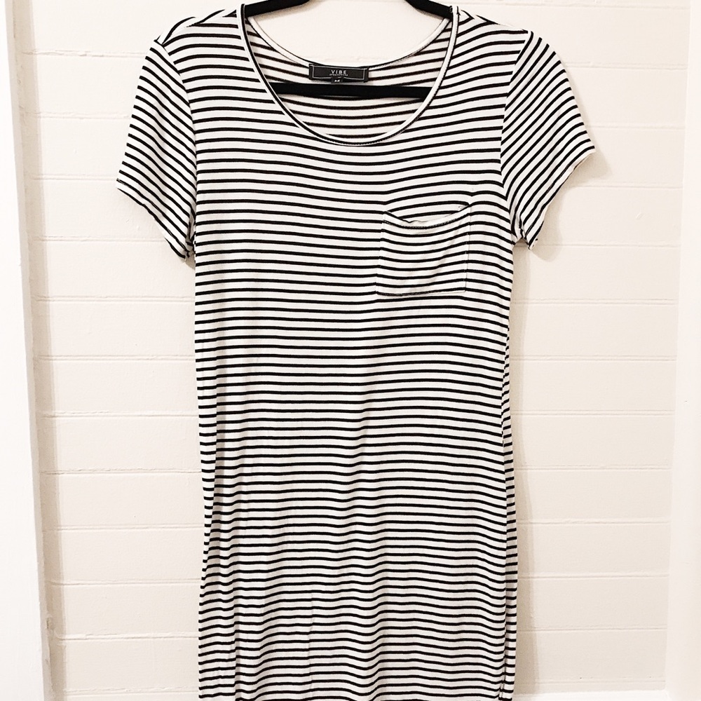 Black & White Striped T-Shirt dress
