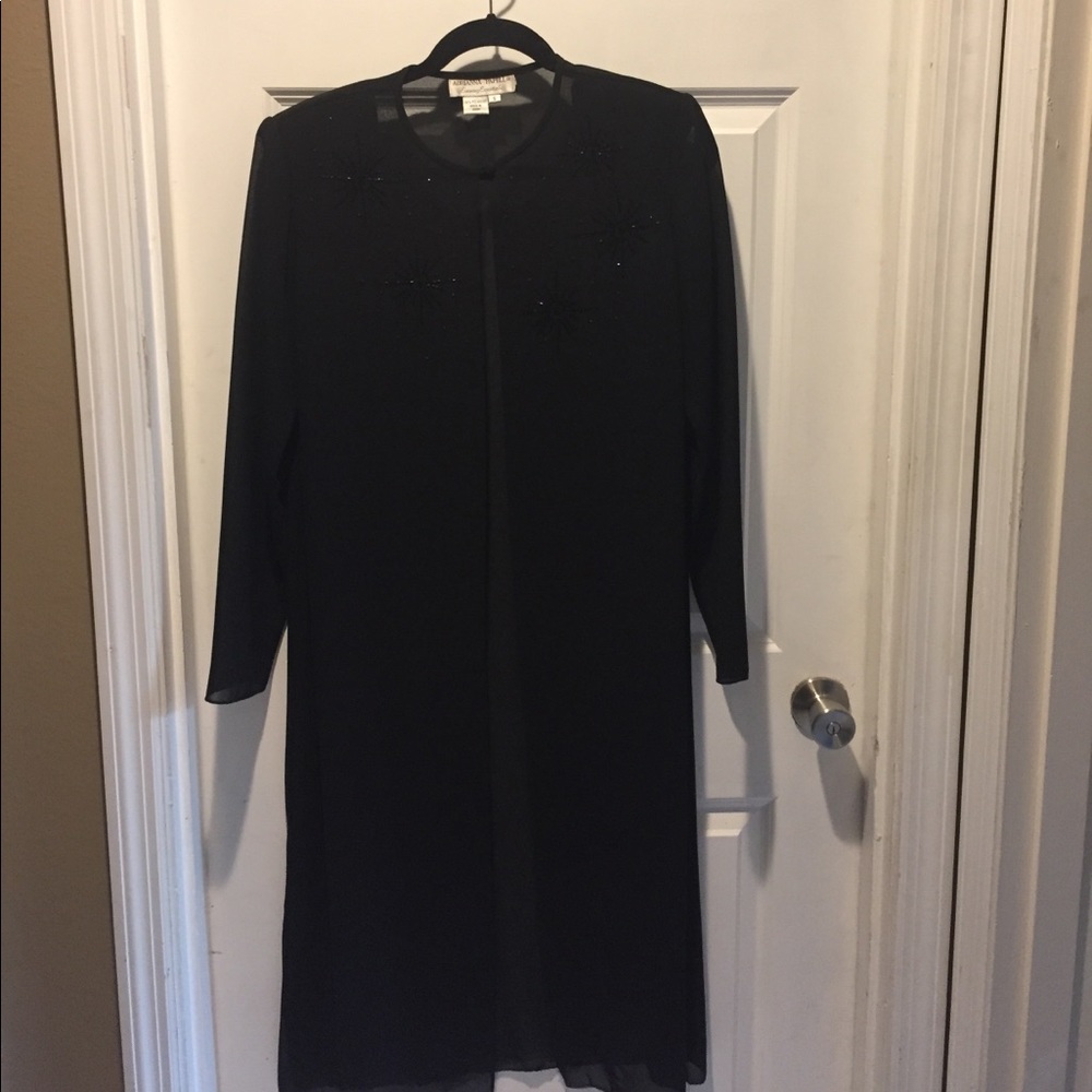Adrianna Papell Black Sheer Kimono Cardigan Size S