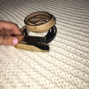 Jimmy Choo - Black Leather Belt & Snake skin belt
