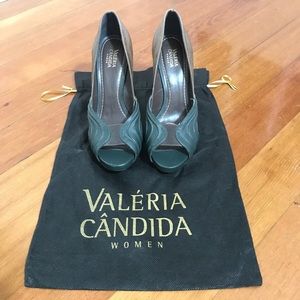 Green and brown heels