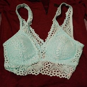 Baby blue lace bra