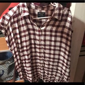 Plaid short sleeve flannel