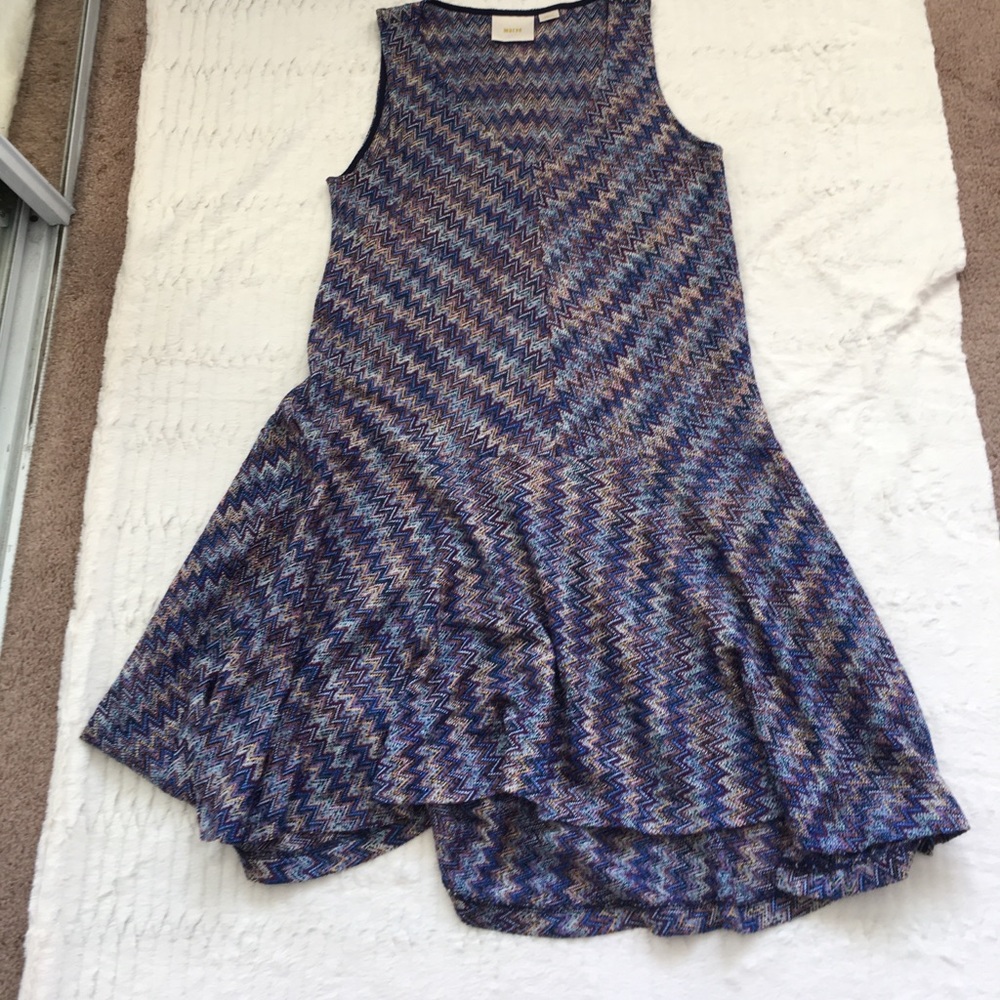 Maeve Westwater chevron print drop waist dress