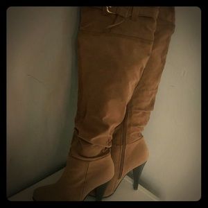 Tall Tan Suede Boots super cute NEVER WORN