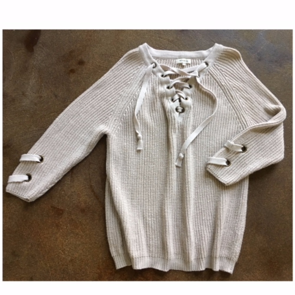 Ladies Soft Oversize Ribbed Knit Sweater M / L