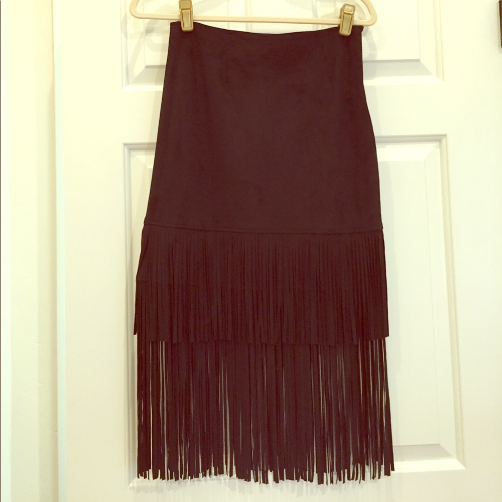 Black fringe skirt