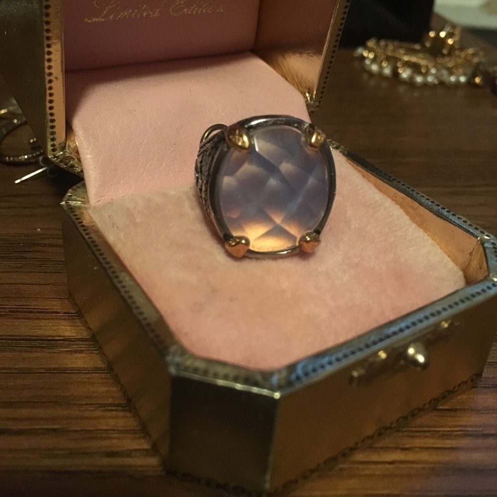 Opalescent Glass Ring- size 7