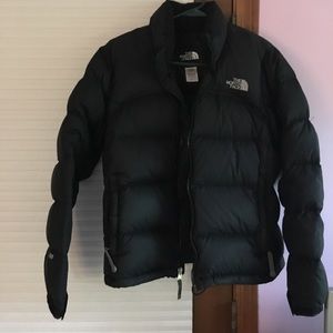 Black down north face jacket