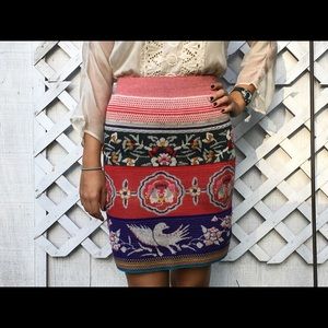Anthropologie multicolored knit skirt