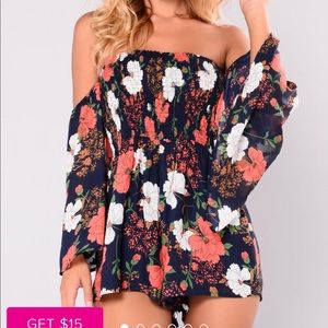 Plus Size Smock-Topped Romper - 2x