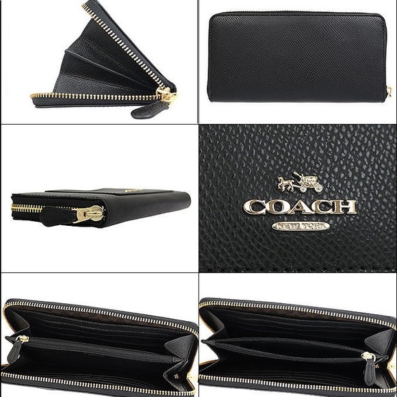 Coach Leather Accordion Zip Wallet in Navy *NWOT* - Picture 2 of 3