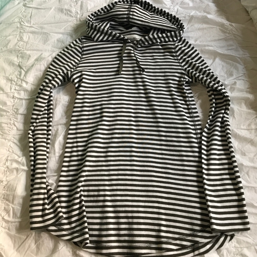 Eddie Bauer green striped hoodie