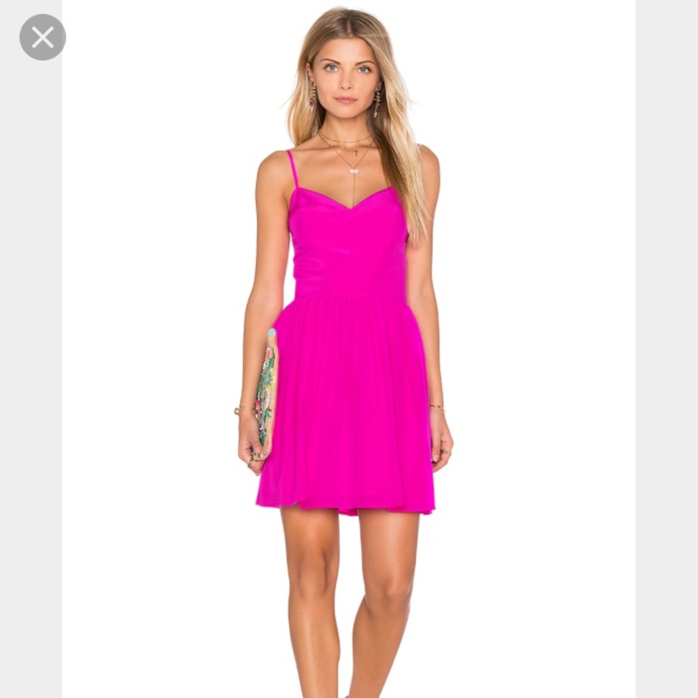Amanda Uprichard Mai Tai Mini Dress in Neon Pink