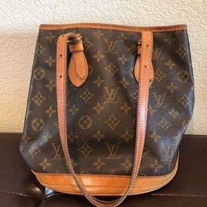 100% Authentic Louis Vuitton Monogram Petit Bucket