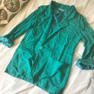 Oversized vintage teal / turquoise 80s vibe blazer