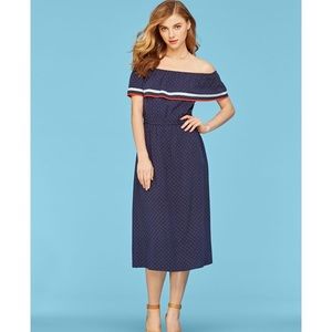 Maison Jules, blue fiesta off-the-shoulder dress