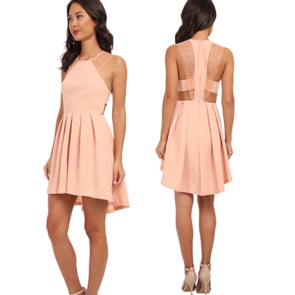 BCBGeneration Blush Lace cut-out dress