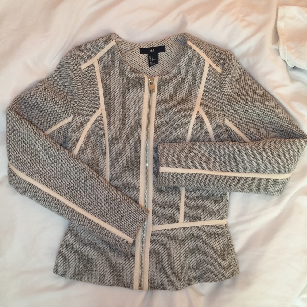 Black and white blazer