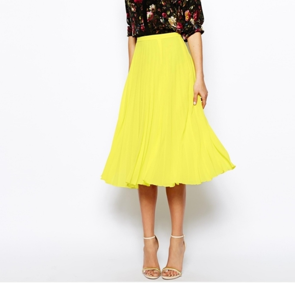 ASOS yellow midi skirt