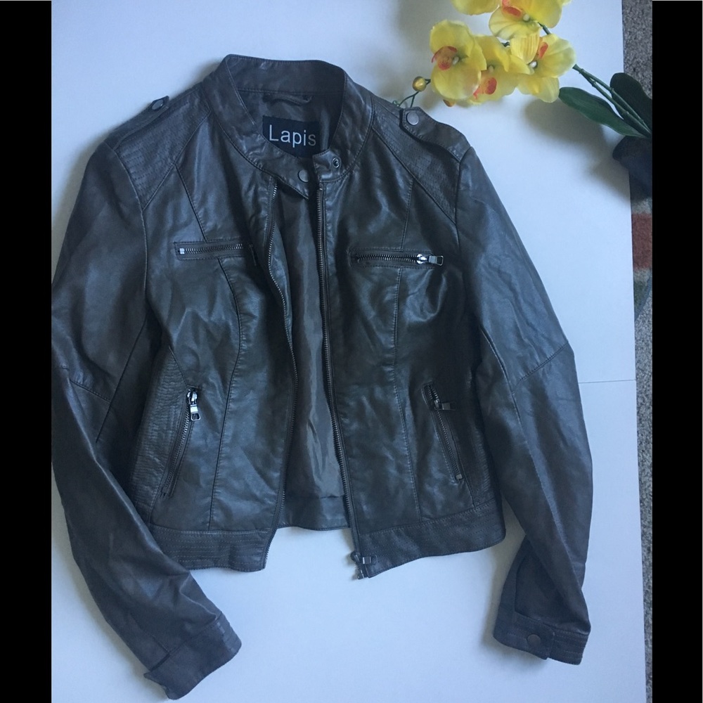 Brown leather jacket