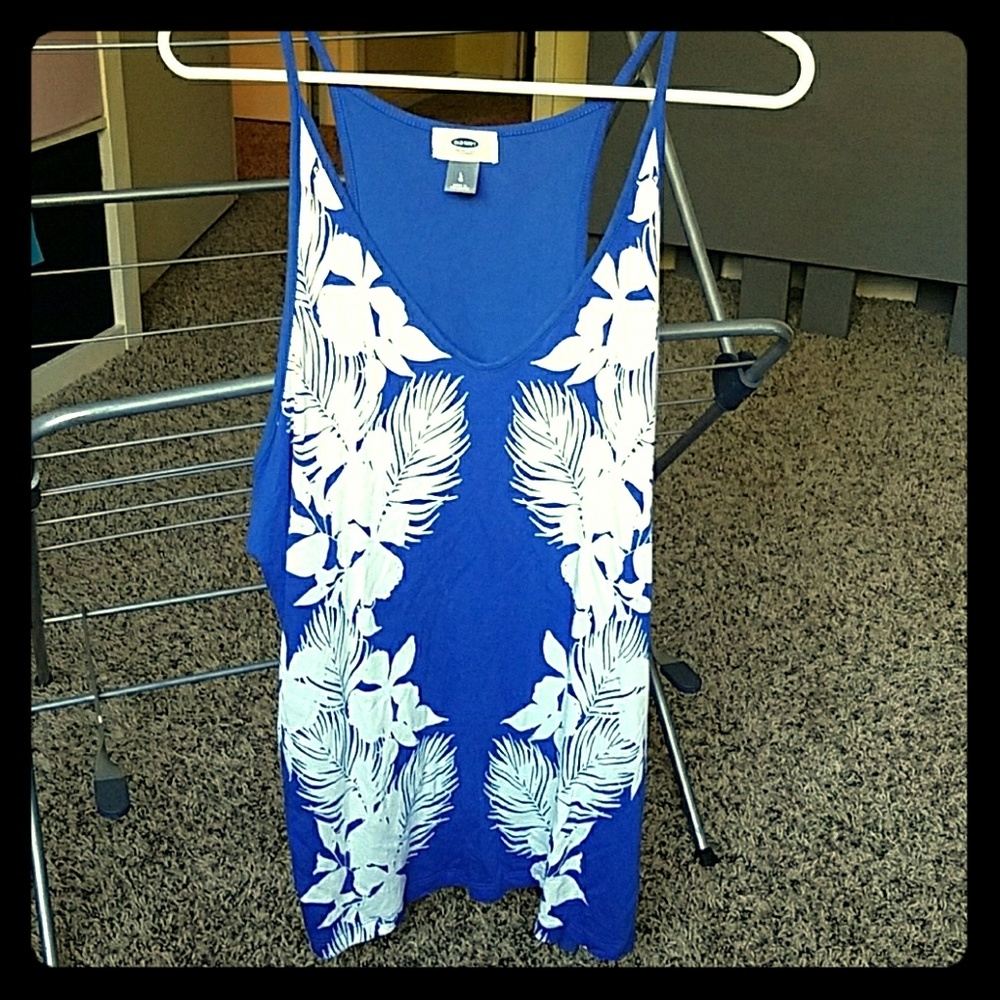 Tropical blue tank top