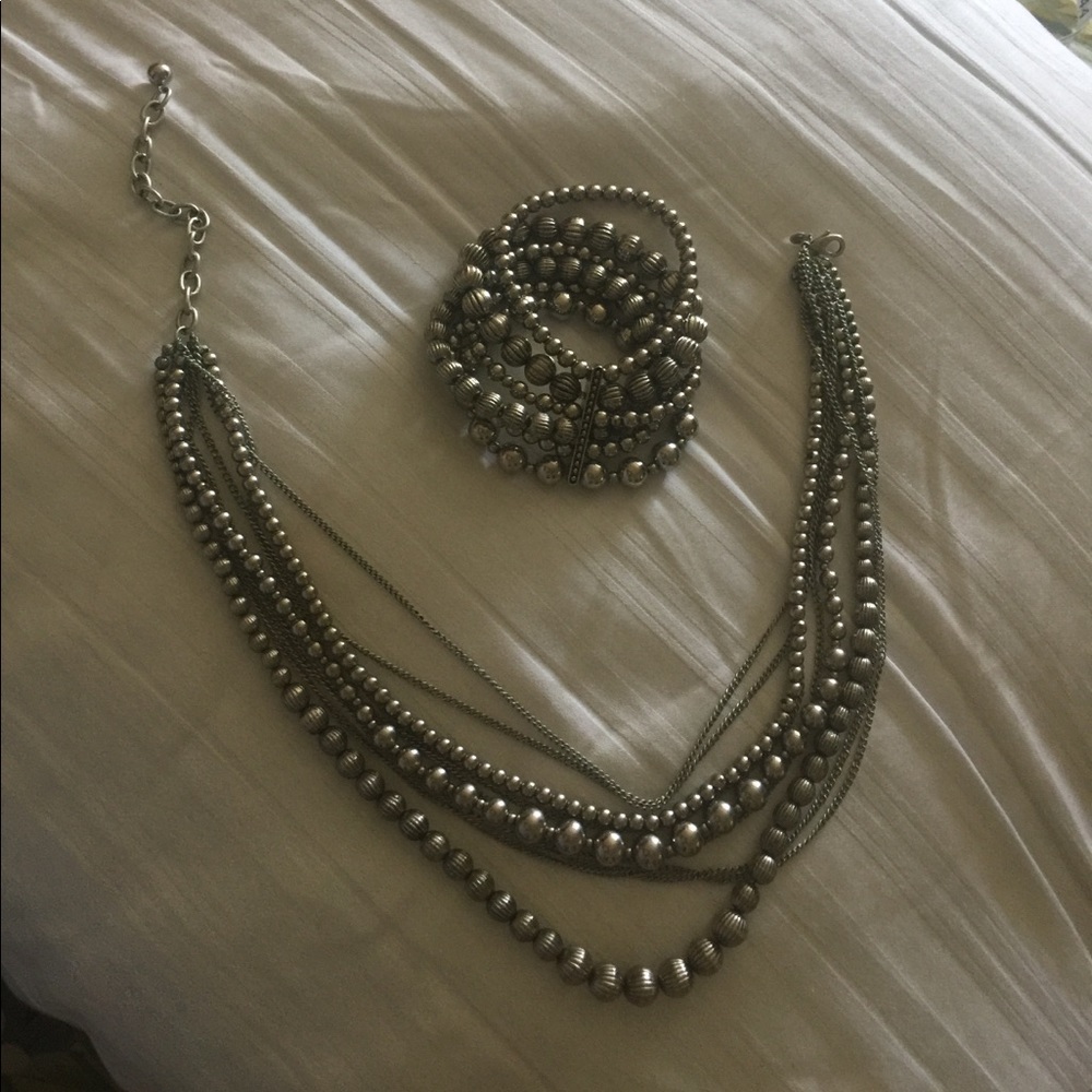 Necklace and bracelet set.
