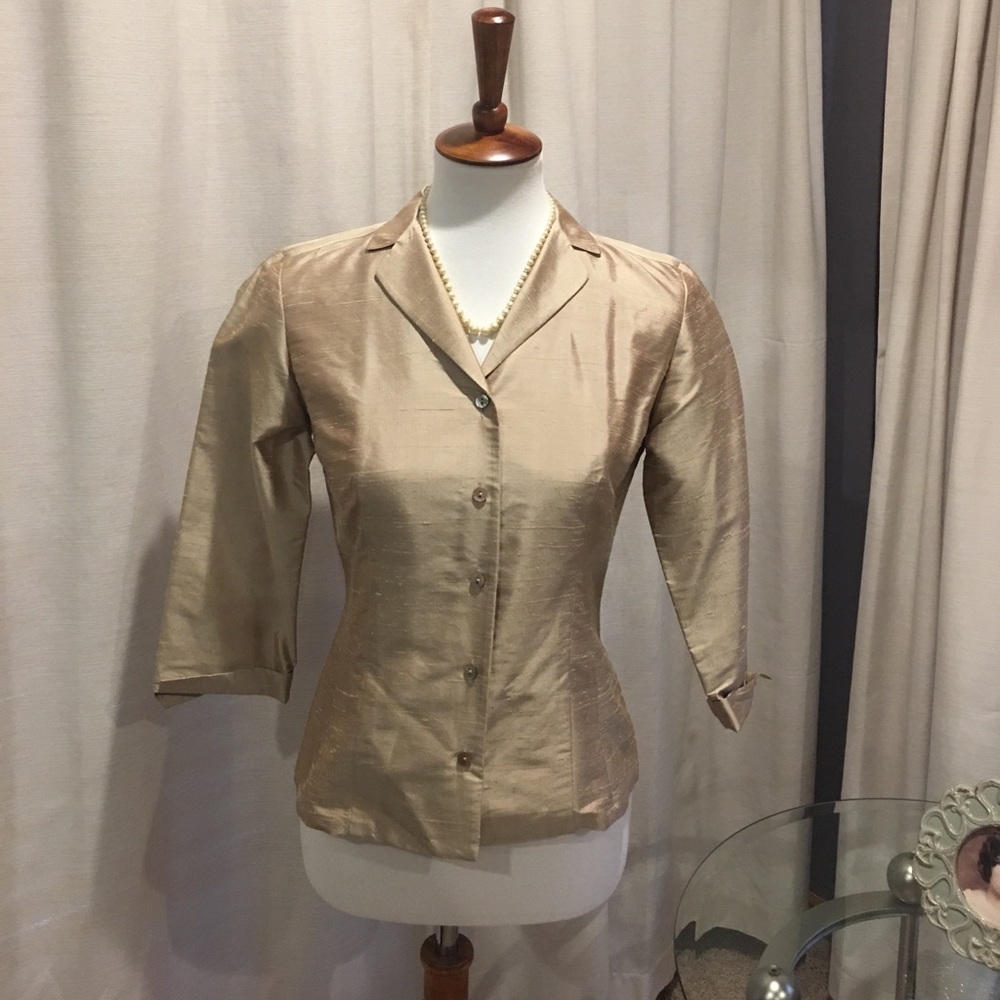 Ann Taylor silk gold blouse