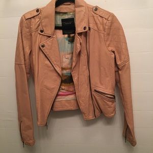 Sanctuary beige leather jacket, small, worn once