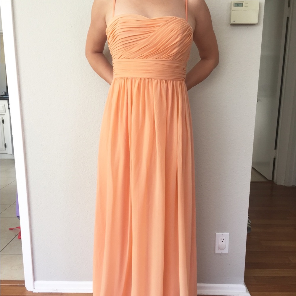 Ted Baker Peach Silk Maxi Dress NWOT size 2/Small