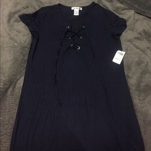 Lace up T Shirt Dress