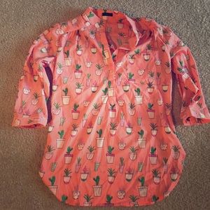 Patterned coral shirt