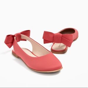 Zara girls pink ballerinas with bow