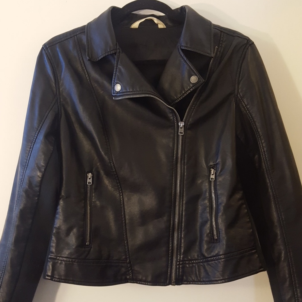 Moto leather jacket (faux/vegan)