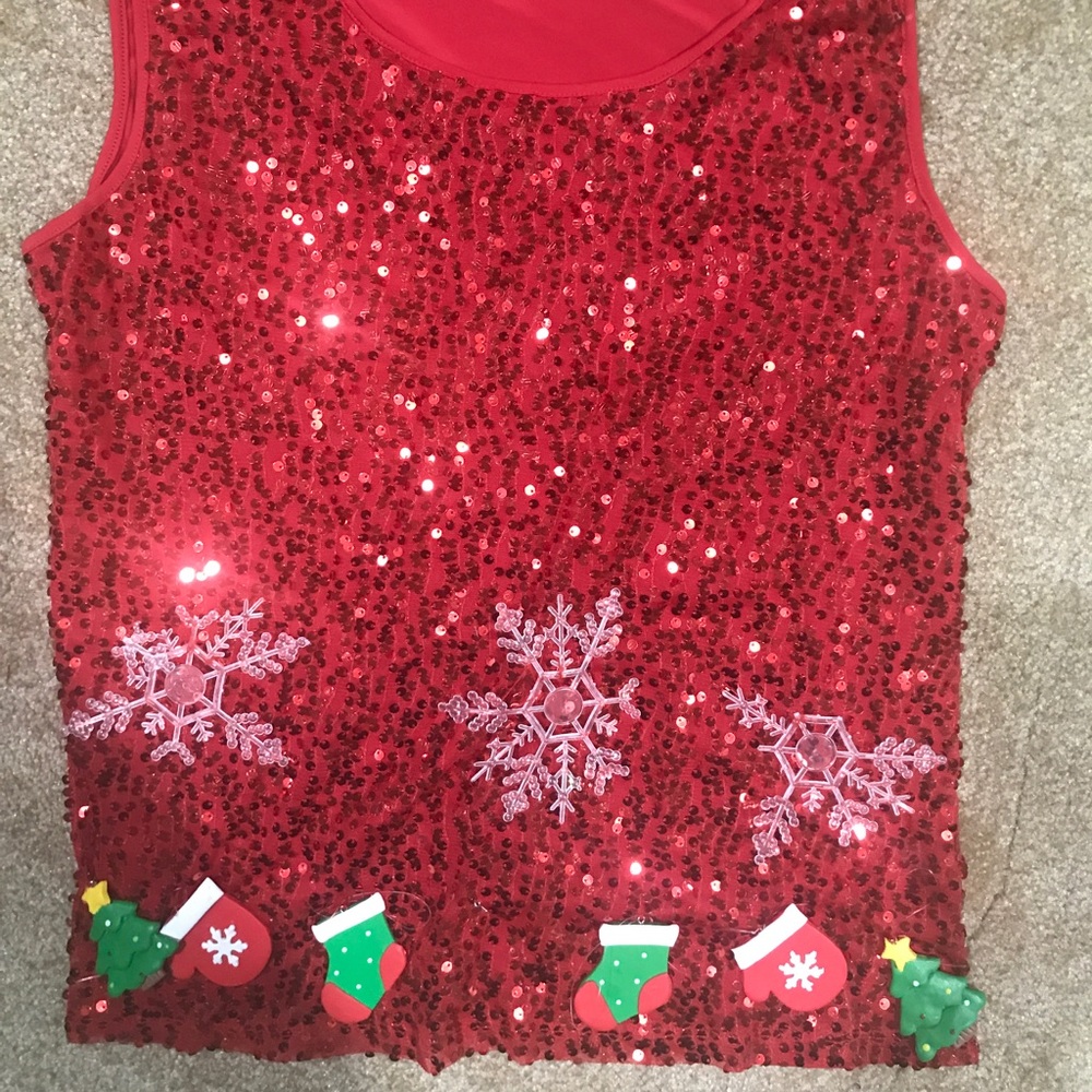 Ugly sweater sequence vest