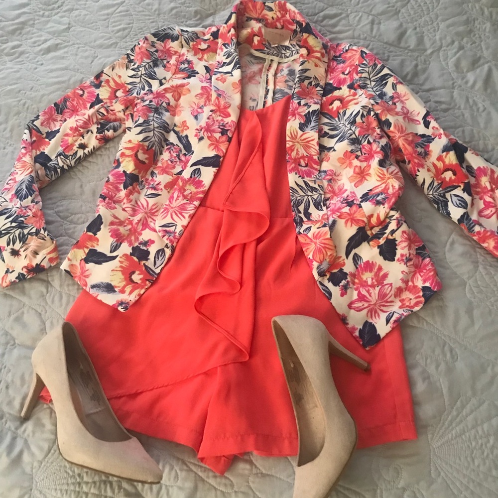VALENTINES DAY SALE Floral stretch blazer