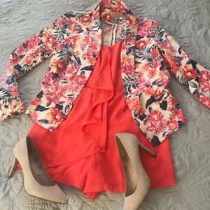 VALENTINES DAY SALE Floral stretch blazer