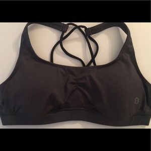Padded black sports bra