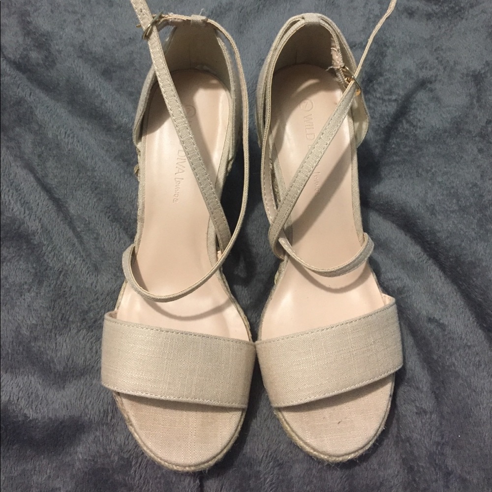 Strappy sandal wedges , like new