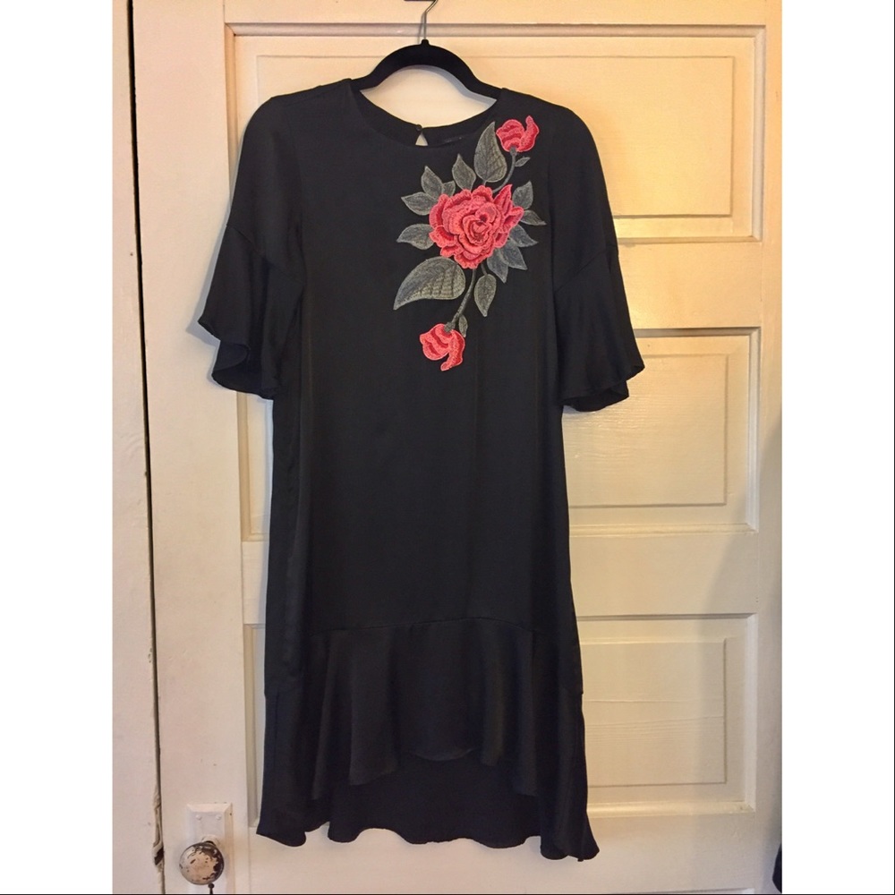 Zara Embroidery Ruffle Dress