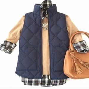J Crew Navy Puffer vest
