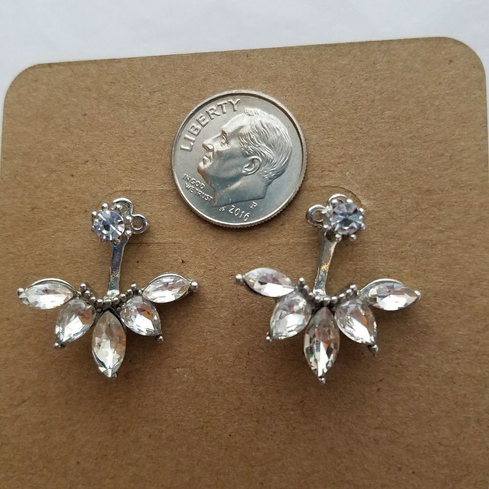 Crystal silver earrings