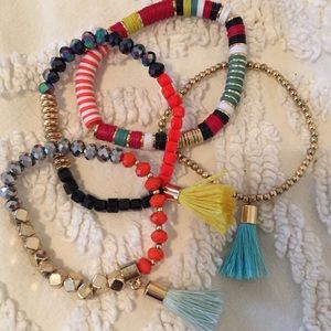 Bauble bar set of 4 tassel bracelets