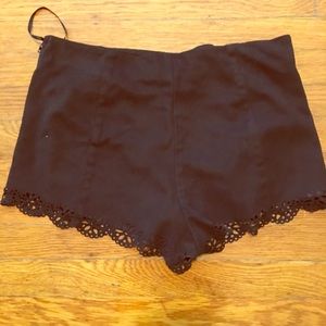 Suede Cut Out Shorts