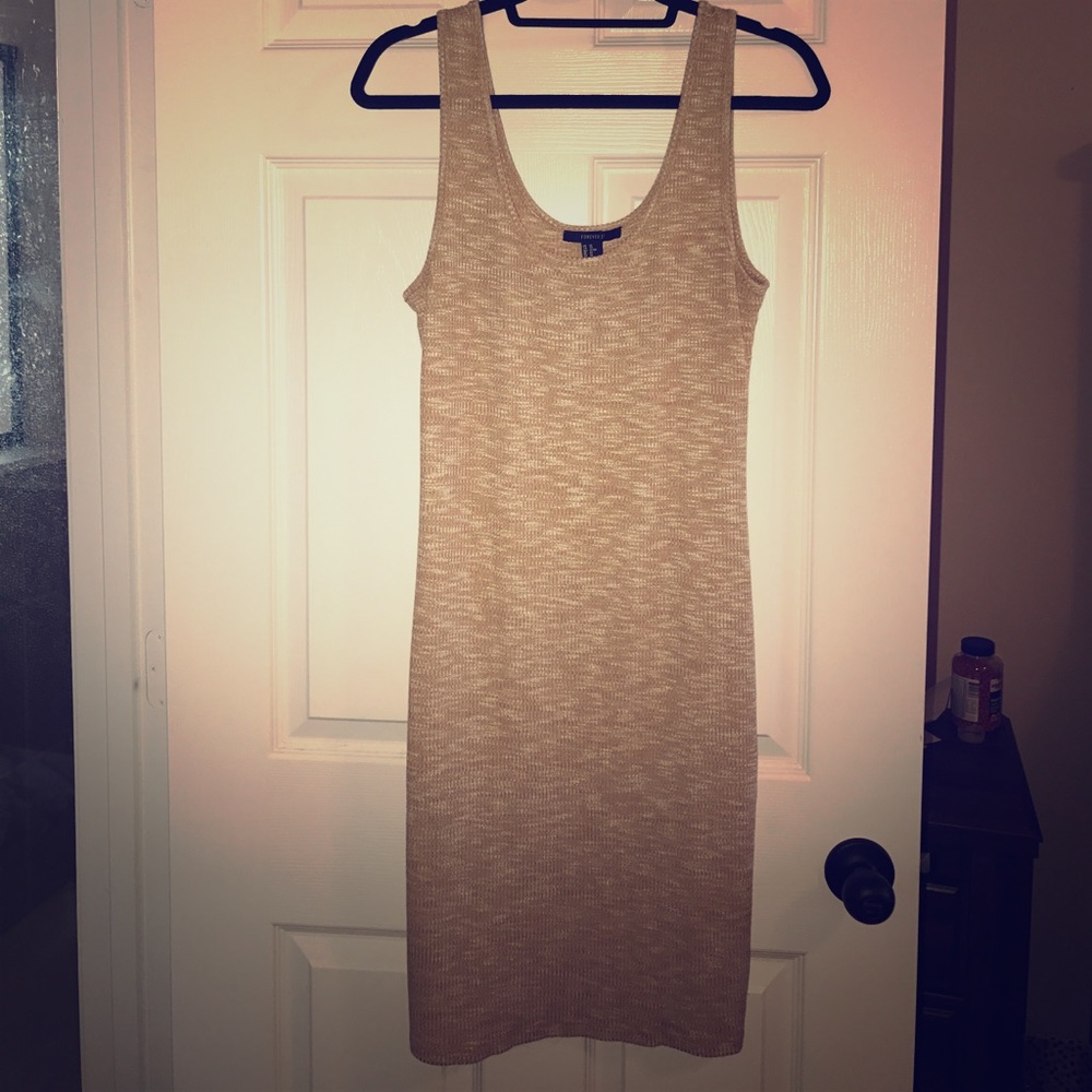 Nude ribbed dress