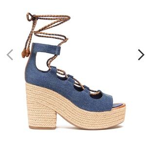Tory Burch Positano Lace-Up Platform Espadrille