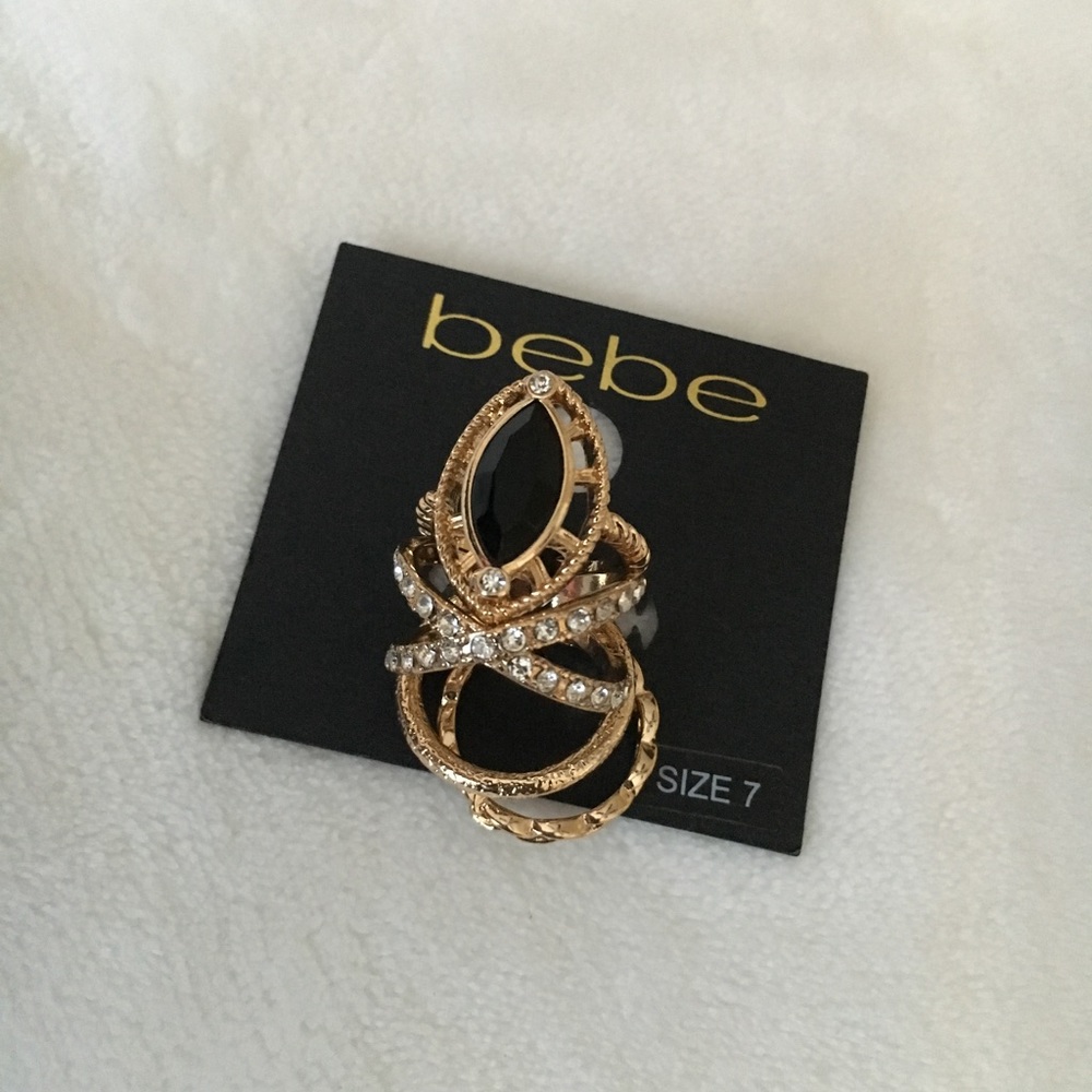 Size 7 Bebe Ring Set of 4