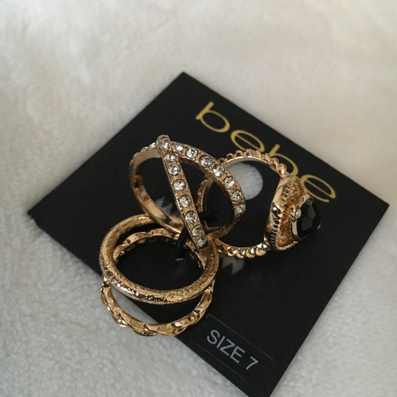 Size 7 Bebe Ring Set of 4 - Picture 2 of 3