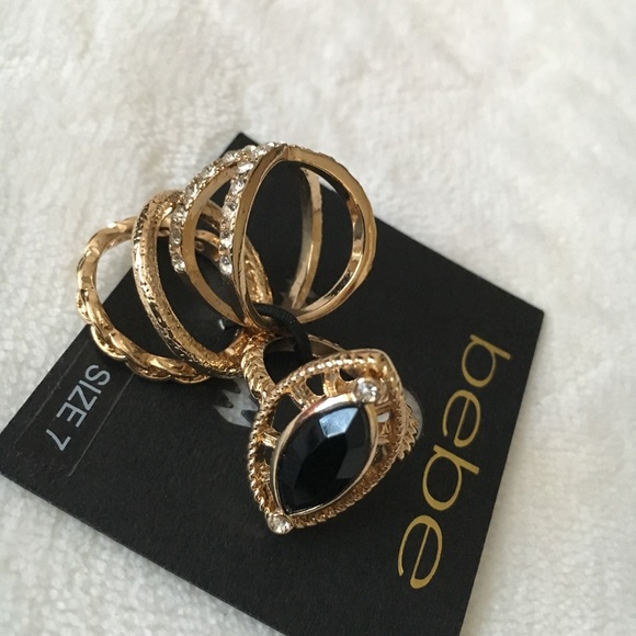 Size 7 Bebe Ring Set of 4 - Picture 3 of 3