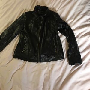 Faux black leather jacket