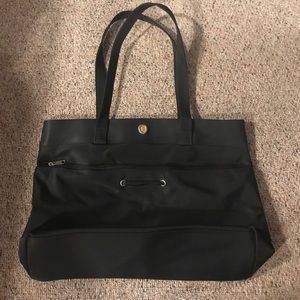 PIERRE CARDIN PARIS BLACK CANVAS TOTE BAG